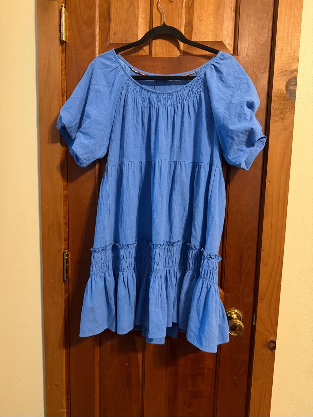 Umgee Sky Blue Smocked Tiered Dress